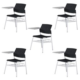 Kit 5 Carteiras Escolar Cadeira com Prancheta e Suporte para Livros Movie - 1