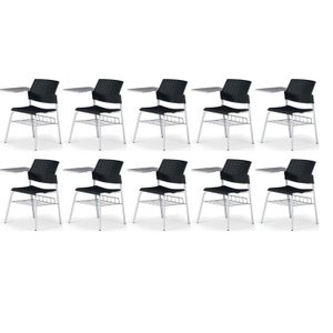 Kit 10 Carteiras Escolar Cadeira com Prancheta e Suporte para Livros Movie