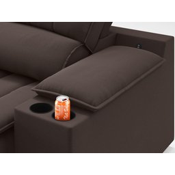 Sofá com Porta Copos e Carregador USB Retrátil e Reclinável Murano 2,00m Velosuede Chocolate - - 7