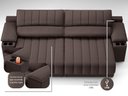 Ver imagem 2 de Sofá com Porta Copos e Carregador Usb Retrátil e Reclinável Murano 2,00m Velosuede Chocolate -