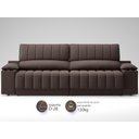 Ver imagem 4 de Sofá com Porta Copos e Carregador Usb Retrátil e Reclinável Murano 2,00m Velosuede Chocolate -