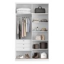 Ver imagem 3 de Guarda Roupa Solteiro 2 Portas de Espelho 1,38m Altezza Belmax:branco