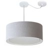 Lustre Cilíndrico com Desvio Md-4314 50x25cm Cinza Bivolt - 1
