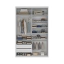 Ver imagem 2 de Closet Solteiro 100% MDF 139,5cm 2 Gavetas Moutier Branco