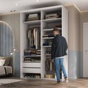 Ver imagem 4 de Closet Solteiro 100% MDF 139,5cm 2 Gavetas Moutier Branco