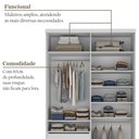 Ver imagem 6 de Closet Solteiro 100% MDF 139,5cm 2 Gavetas Moutier Branco