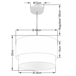 Pendente Cilíndrico Café MJ-4160 Para Mesa de Jantar e Estar - 2