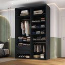Ver imagem 1 de Closet Solteiro 100% MDF 139,5cm 2 Gavetas Moutier Preto