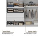 Ver mais imagens de Closet Solteiro 100% MDF 139,5cm 2 Gavetas Moutier Preto