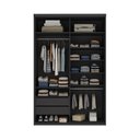 Ver imagem 2 de Closet Solteiro 100% MDF 139,5cm 2 Gavetas Moutier Preto