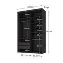 Ver imagem 3 de Closet Solteiro 100% MDF 139,5cm 2 Gavetas Moutier Preto