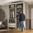 Ver imagem 3 de Closet Solteiro 100% MDF 139,5cm 2 Gavetas Moutier Bege/Panna