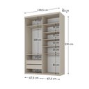 Ver imagem 5 de Closet Solteiro 100% Mdf 139,5cm 2 Gavetas Moutier