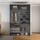 Ver imagem 2 de Closet Solteiro 100% MDF 139,5cm 2 Gavetas Moutier Cinza/Urbi