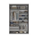 Ver imagem 4 de Closet Solteiro 100% MDF 139,5cm 2 Gavetas Moutier Cinza/Urbi