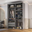 Ver imagem 1 de Closet Solteiro 100% MDF 139,5cm 2 Gavetas Moutier Cinza/Urbi