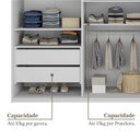 Ver mais imagens de Closet Casal 100% MDF 208cm 4 Gavetas Moutier Branco