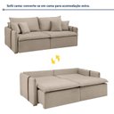 Ver imagem 3 de Sofá Cama Retrátil e Reclinável 3 Lugares Bouclé Bege Windson 220cm Yescasa