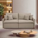 Ver imagem 2 de Sofá Cama Retrátil e Reclinável 3 Lugares Bouclé Bege Windson 220cm Yescasa
