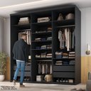 Ver imagem 4 de Closet Casal 100% MDF 208cm 4 Gavetas Moutier Preto