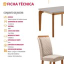 Ver imagem 5 de Mesa de Jantar Liz 4 Lugares Tampo MDF Vidro Cadeiras Veludo Off White 120cm Moderna