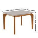 Ver imagem 6 de Mesa de Jantar Liz 4 Lugares Tampo MDF Vidro Cadeiras Veludo Off White 120cm Moderna
