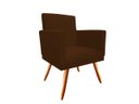 Ver imagem 2 de Poltrona Decorativa Bia Suede Marrom Pés Madeira Ms Decor