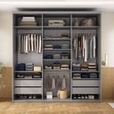 Ver imagem 2 de Closet Casal 100% MDF 208cm 4 Gavetas Moutier Cinza/Urbi