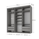 Ver imagem 5 de Closet Casal 100% MDF 208cm 4 Gavetas Moutier Cinza/Urbi
