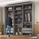 Ver imagem 3 de Closet Casal 100% MDF 208cm 4 Gavetas Moutier Cinza/Urbi