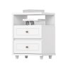 Mesa de Cabeceira Americano 2 Gavetas Branco - Móveis Henn - 1