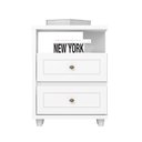 Ver imagem 2 de Mesa de Cabeceira Americano 2 Gavetas Branco - Móveis Henn