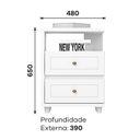 Ver imagem 3 de Mesa de Cabeceira Americano 2 Gavetas Branco - Móveis Henn