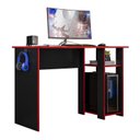 Ver imagem 2 de Mesa para Computador Gamer Slim Escrivaninha 108cm Preto e Vermelho