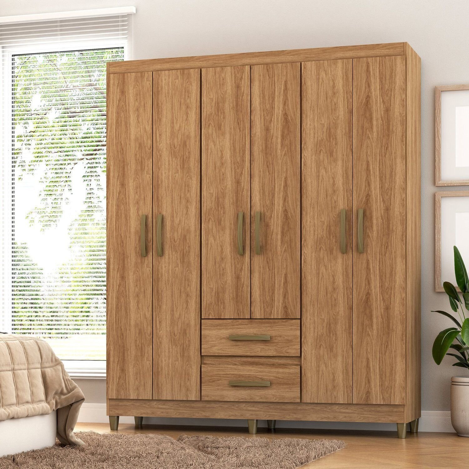 Guarda-Roupa Coimbra 6 Portas 2 Gavetas | MadeiraMadeira