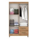 Ver imagem 5 de Guarda-Roupa Lisboa 4 Portas 2 Gavetas 99x180x40cm Marrom/Mel
