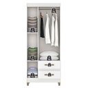 Ver imagem 5 de Guarda-Roupa Porto 3 Portas 2 Gavetas 75x180x40cm