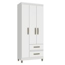 Ver imagem 2 de Guarda-Roupa Porto 3 Portas 2 Gavetas 75x180x40cm