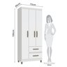 Guarda-Roupa Porto 3 Portas 2 Gavetas 75x180x40cm - 3