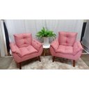 Ver imagem 1 de Kit 02 Poltrona Decorativa Opala Suede Rosê- Pandora Decor