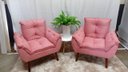 Ver imagem 1 de Kit 02 Poltrona Decorativa Opala Suede Rosê- Pandora Decor