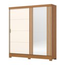 Ver imagem 4 de Guarda Roupa Solteiro BE304 2 Portas de Correr 3 Gavetas Espelho Cinamomo-Off White Briz Móveis