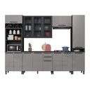 Ver imagem 2 de Cozinha Modulada Compacta Torre Quente Vidro 6 Peças Diamante Cinza/Chumbo/Titânio
