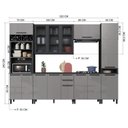 Ver imagem 3 de Cozinha Modulada Compacta Torre Quente Vidro 6 Peças Diamante Cinza/Chumbo/Titânio