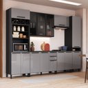 Ver imagem 1 de Cozinha Modulada Compacta Torre Quente Vidro 6 Peças Diamante Cinza/Chumbo/Titânio