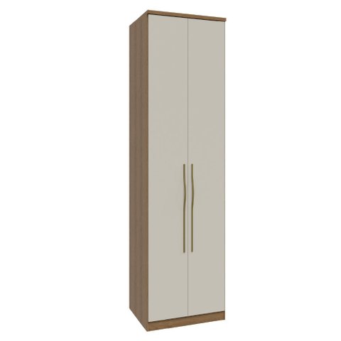 Guarda Roupa Modulado 02 Portas com Prateleiras 245cm Altura Setiba - Jequitibá/Palha