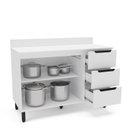 Ver imagem 4 de Balcão 2 Portas 3 Gavetas 120x92,5x52cm Branco