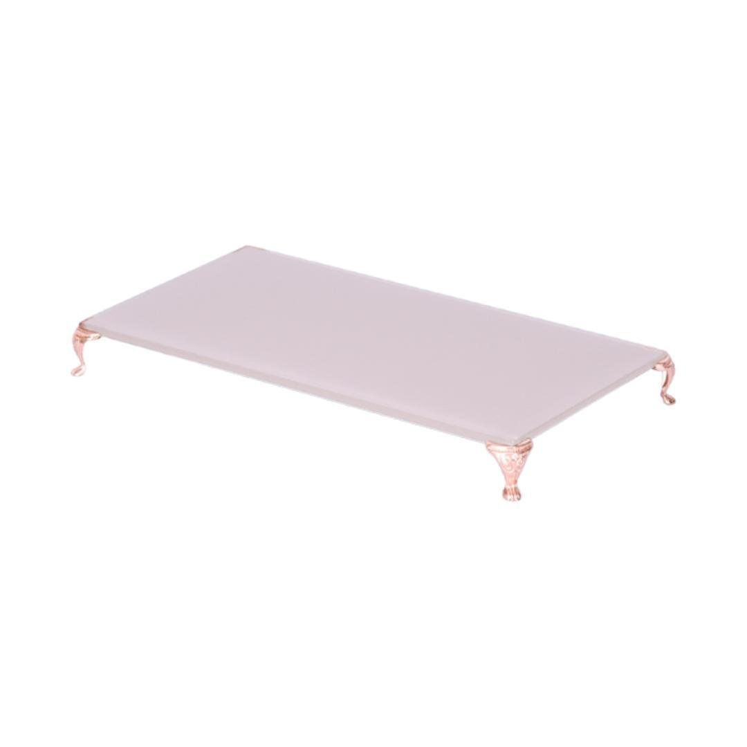 Bandeja Espelhada 9X17 Cappuccino Pé Pata Rose Gold - 1