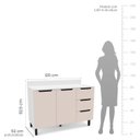 Ver imagem 3 de Balcão 2 Portas 3 Gavetas 120x92,5x52cm Bege/Branco/Creme
