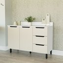 Ver imagem 1 de Balcão 2 Portas 3 Gavetas 120x92,5x52cm Bege/Branco/Creme